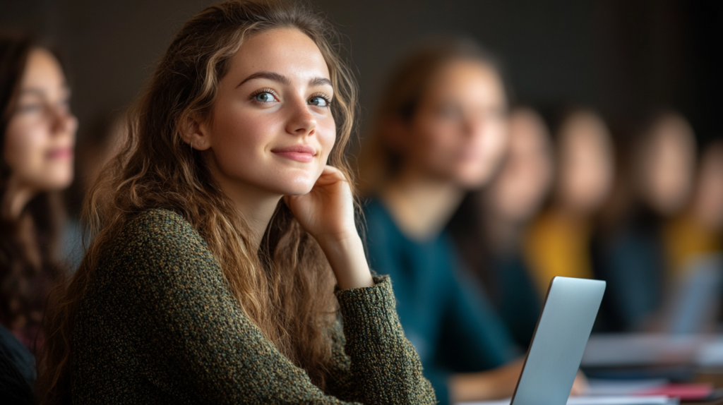 Mulher empreendedora em um evento de capacitação, absorvendo dicas para mulheres empreendedoras e investindo no aprendizado contínuo.