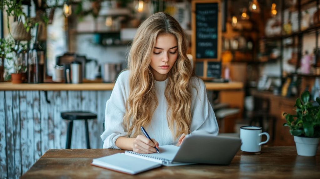 Mulher equilibrando vida pessoal e profissional no empreendedorismo feminino, aplicando dicas para mulheres empreendedoras sobre qualidade de vida.